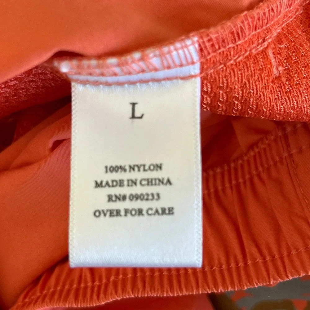 Playboy x PacSun Love Nylon Swim Trunks Neon Orange Large